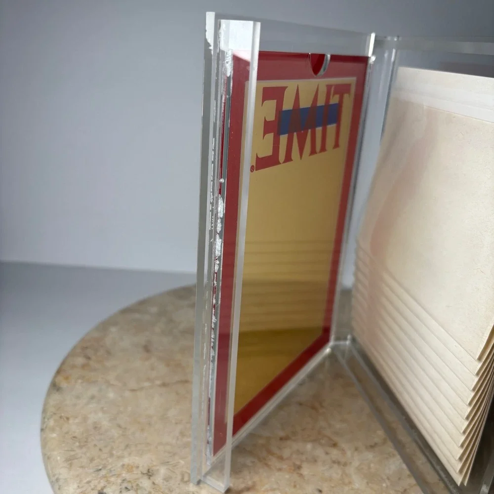 VTG Time Magazine Baby of the Year Acrylic Picture Frame Stationery Set Clear